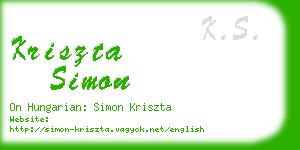 kriszta simon business card